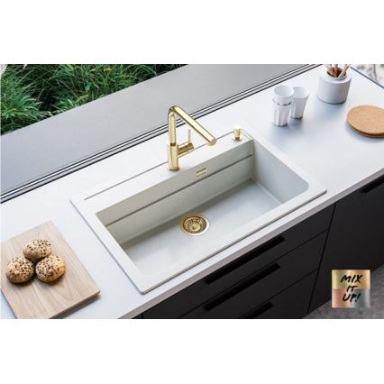 ALVEUS 1140443 - Virtuves izlietne ATROX 79x50 cm granīts/balta