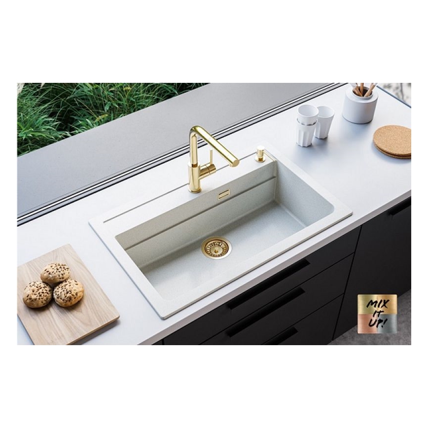 ALVEUS 1140443 - Virtuves izlietne ATROX 79x50 cm granīts/balta