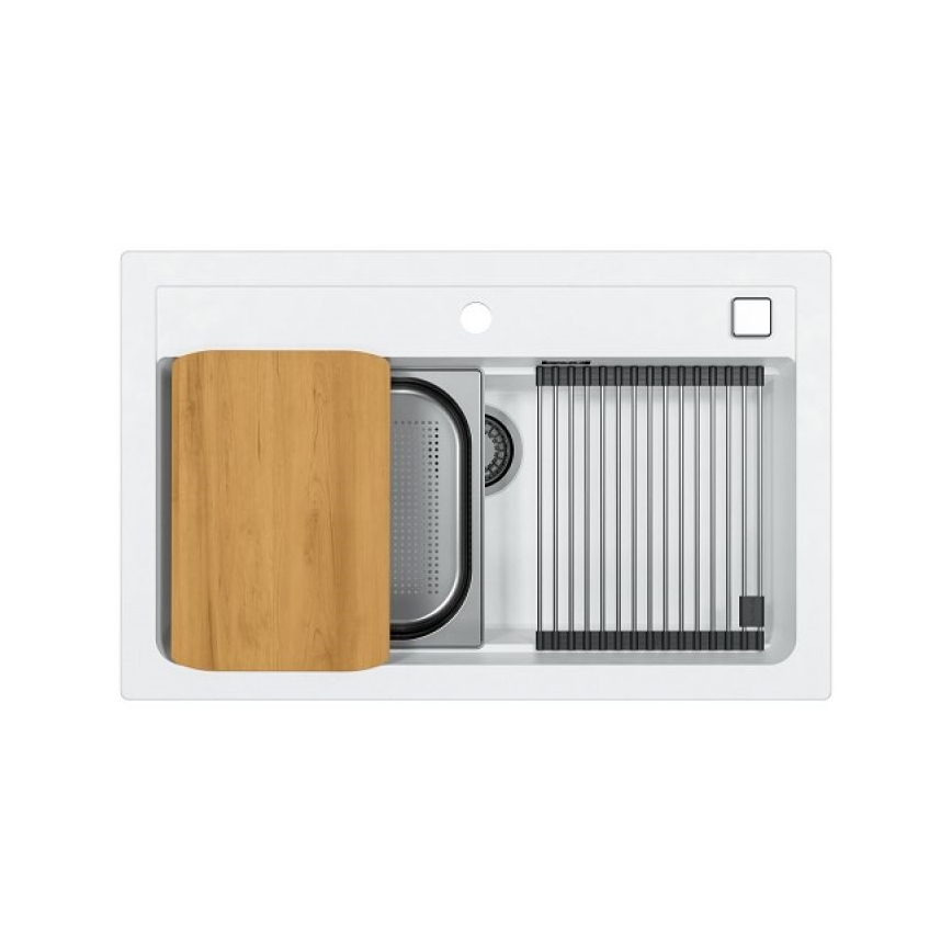 ALVEUS 1140443 - Virtuves izlietne ATROX 79x50 cm granīts/balta