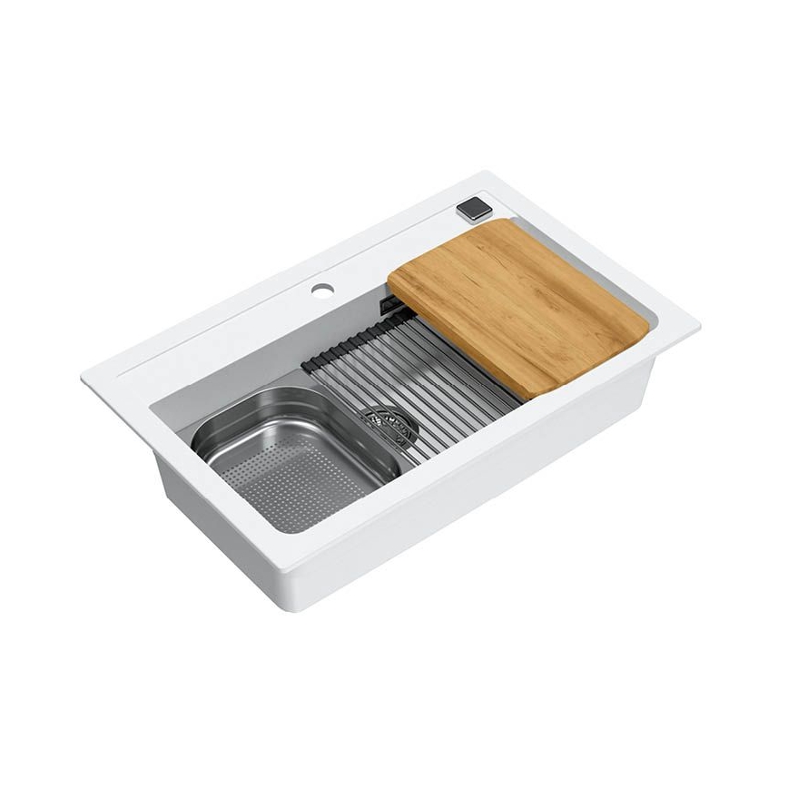 ALVEUS 1140443 - Virtuves izlietne ATROX 79x50 cm granīts/balta