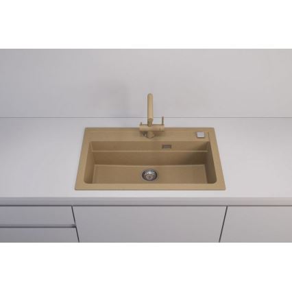 ALVEUS 1140445 - Virtuves izlietne ATROX 79x50 cm granīts/bēša