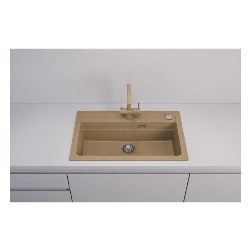 ALVEUS 1140445 - Virtuves izlietne ATROX 79x50 cm granīts/bēša