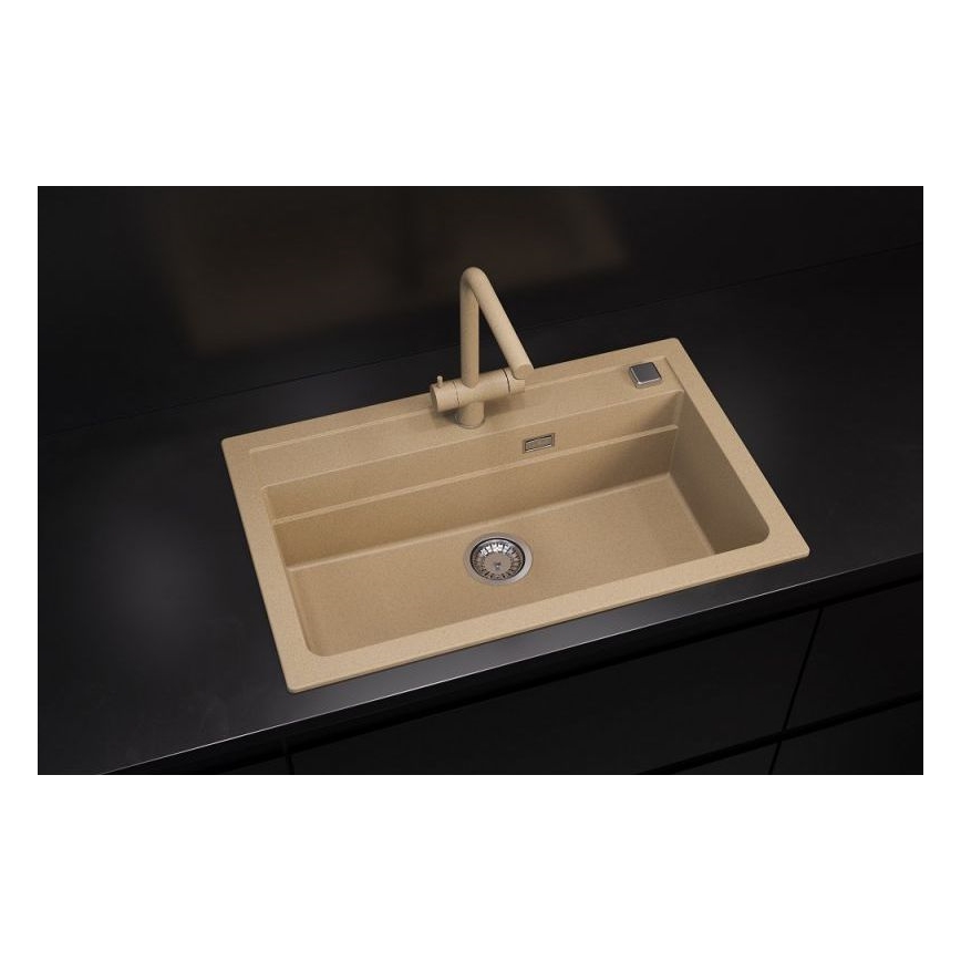 ALVEUS 1140445 - Virtuves izlietne ATROX 79x50 cm granīts/bēša