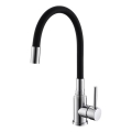 ALVEUS 1144427 - Izlietnes krāns ar lokanu statīvu MINTAS 34 cm misiņš/spīdīgi hromēts/melna