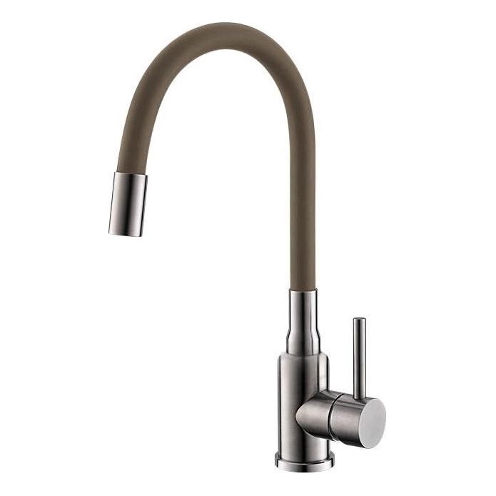 ALVEUS 1144428 - Izlietnes krāns ar lokanu statīvu MINTAS 34 cm misiņš/spīdīgi hromēts/bēša