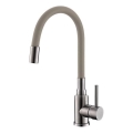 ALVEUS 1144429 - Izlietnes jaucējkrāns ar elastīgu iztecējkrānu MINTAS 34 cm nerūsējošais tērauds/bēšs