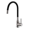 ALVEUS 1144432 - Izlietnes jaucējkrāns ar elastīgu kaklu MINTAS 34 cm nerūsējošais tērauds/melns