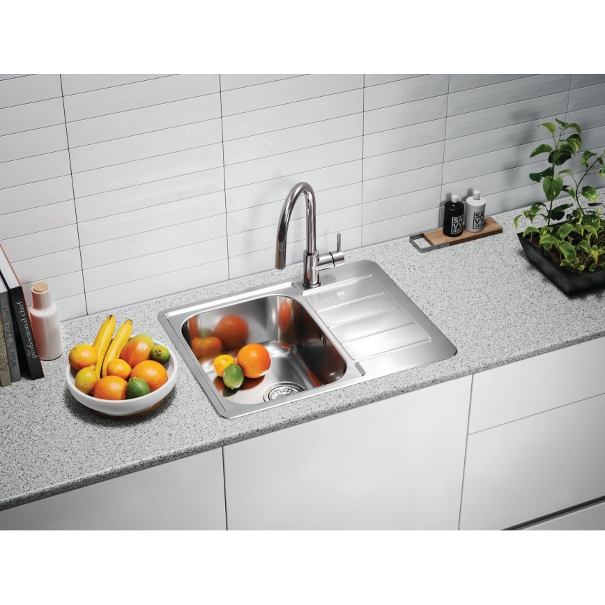 ALVEUS 1144603 - Virtuves izlietne LINE 61,5x50 cm matēts tērauds/satīna, bez ekscentra