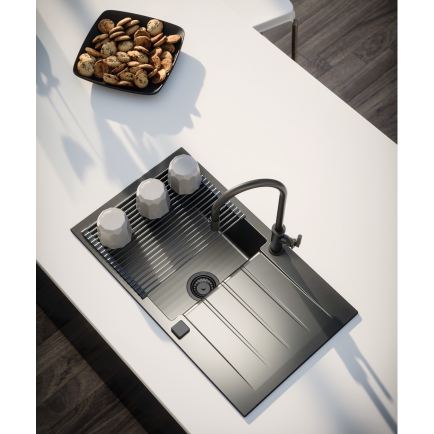 ALVEUS 1148159 - Virtuves izlietne CADIT 79x50 cm granīts/melna