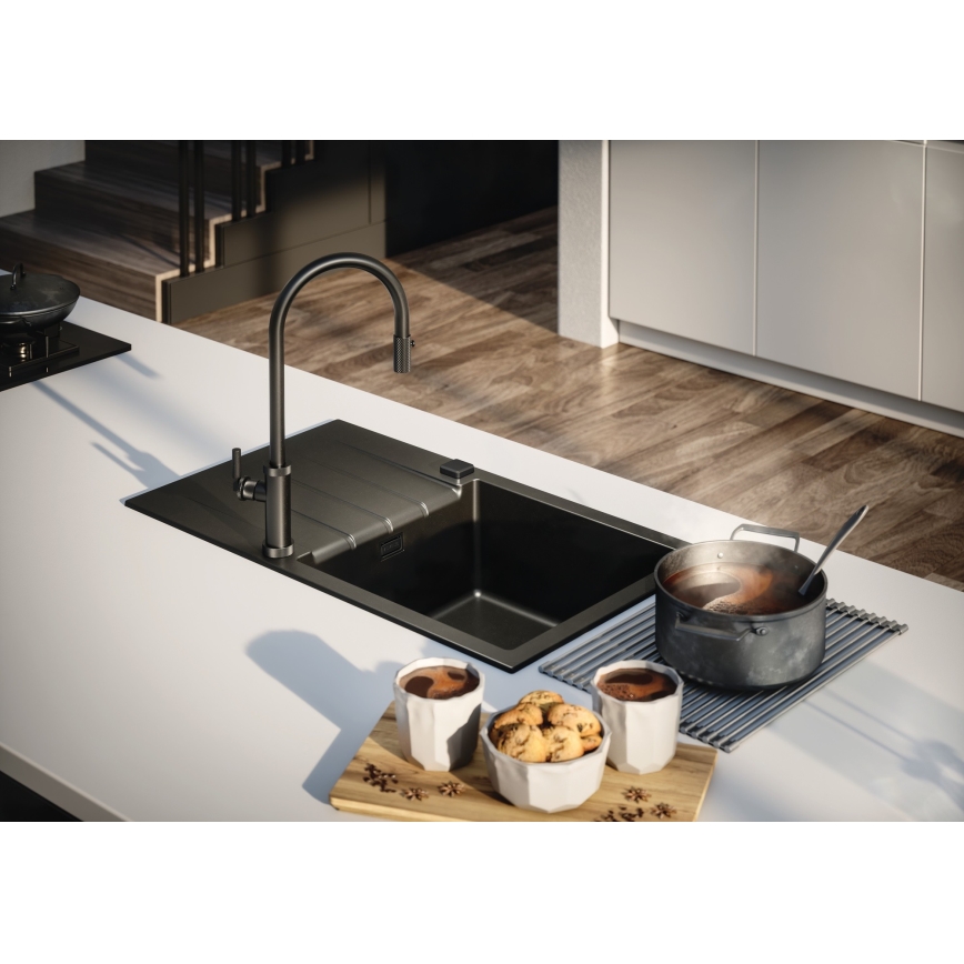 ALVEUS 1148159 - Virtuves izlietne CADIT 79x50 cm granīts/melna
