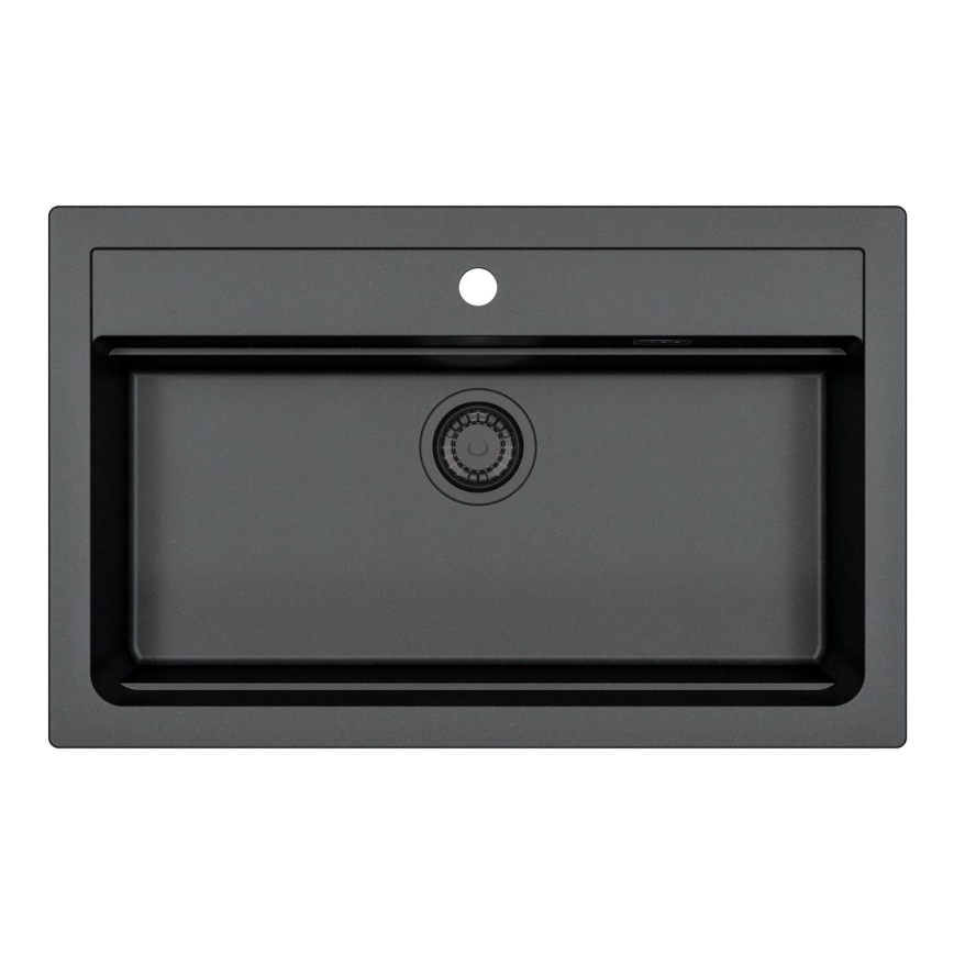 ALVEUS 1148163 - Virtuves izlietne ATROX 79x50 cm granīts/melna