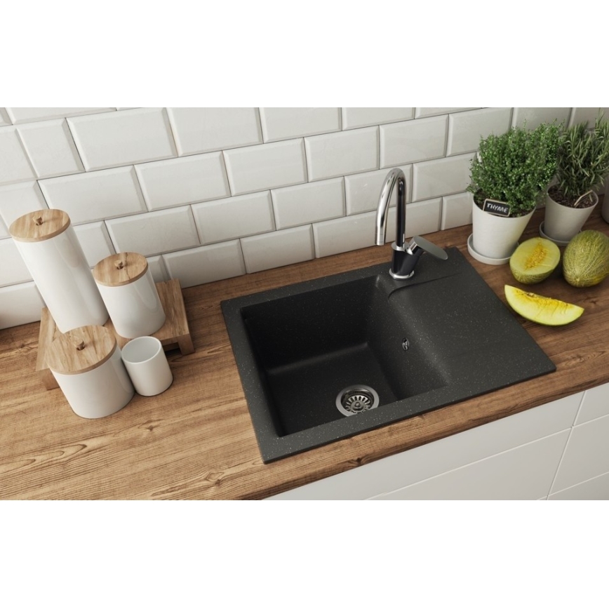 ALVEUS 1149116 - Virtuves izlietne GEM 59x50 cm granīts/melna