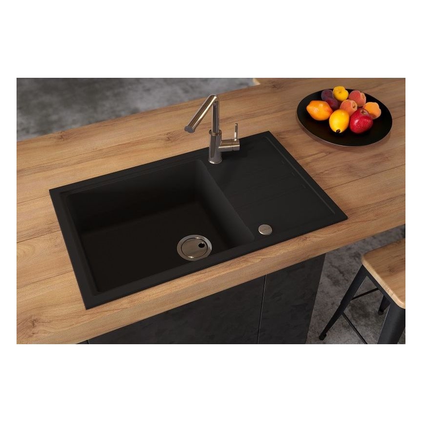 ALVEUS 1149117 - Virtuves izlietne INTERMEZZO 78x48 cm granīts/melna