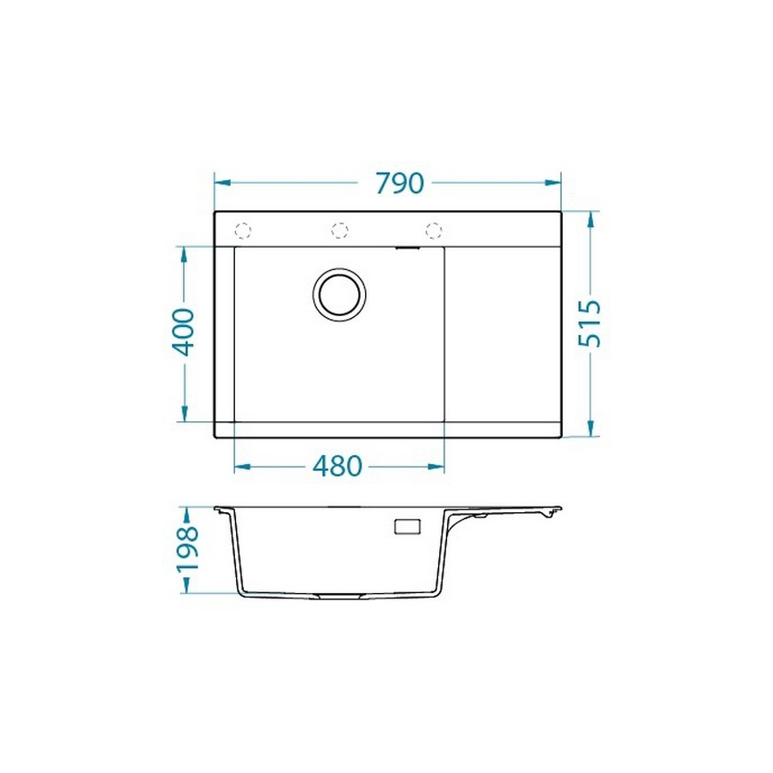 ALVEUS 1149305 - Virtuves izlietne PURE 79x51,5 cm granīta/melna