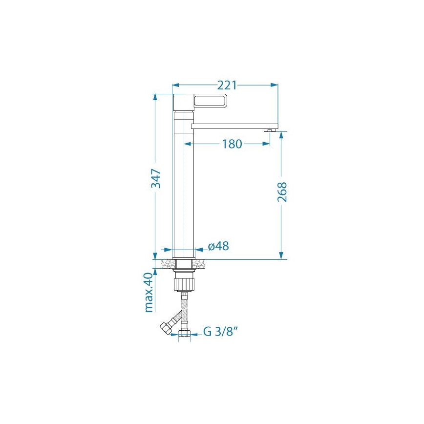 ALVEUS 1150752 - Jaucējkrāns MAYA 34,7 cm spīdīgi hromēts