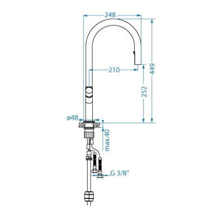 ALVEUS 1150776 - Izlietnes krāns SWAN 44,9 cm nerūsējošs tērauds/zelta