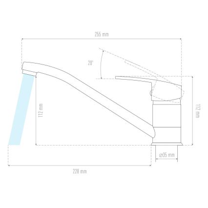 ALVEUS 1150800 – izlietnes jaucējkrāns CLARA, 13,5 cm, granīts/melns