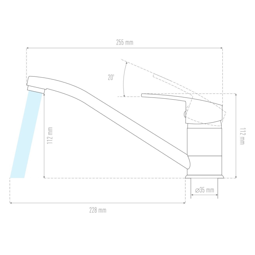 ALVEUS 1150800 – izlietnes jaucējkrāns CLARA, 13,5 cm, granīts/melns