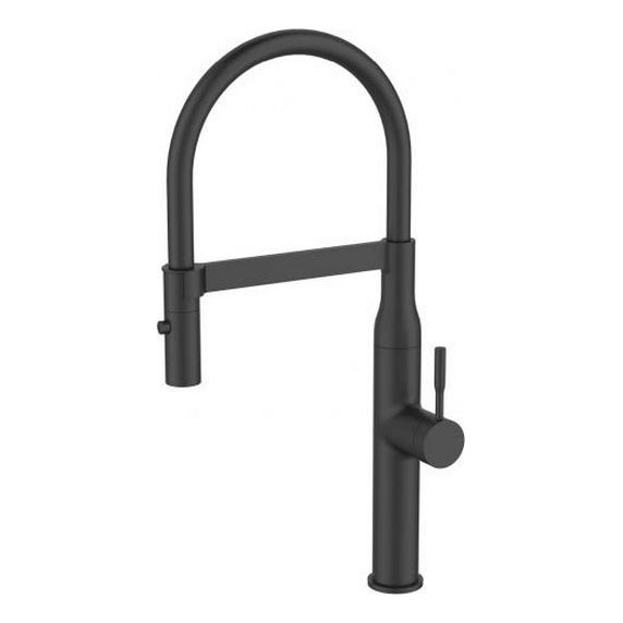 ALVEUS 1150893 - Izlietnes krāns ar lokanu statīvu ar smidzinātāju MIRAGE 49,5 cm melna