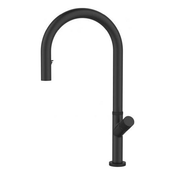 ALVEUS 1150908 - Izlietnes krāns ar izvelkamu sprauslu SWAN 44,9 cm melna