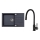ALVEUS SETA23201 - Virtuves izlietne ROCK 78x48 cm + izlietnes jaucējkrāns ar elastīgu izteces kaklu MINTAS 34 cm, granīta apdare/matēta melna