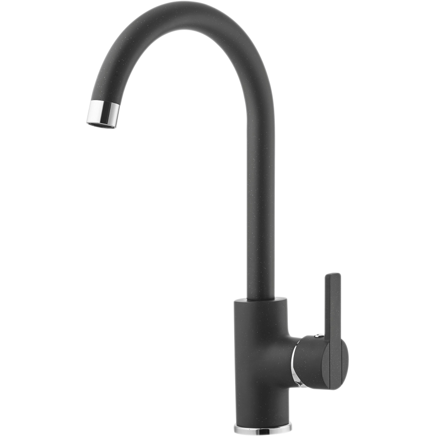 ALVEUS SETA737 - Virtuves izlietne CORTINA 50x45 cm + maisītājs ar elastīgu rokturi TONIA 29,5 cm granīts/matēts melns