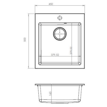 ALVEUS SETA737 - Virtuves izlietne CORTINA 50x45 cm + maisītājs ar elastīgu rokturi TONIA 29,5 cm granīts/matēts melns