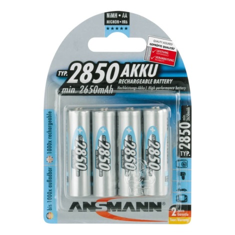 Ansmann 07522 Mignon AA - 4gab uzlādējamas baterijas NiMH/1.2V/2850mAh