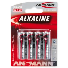 Ansmann 09629 LR6 AA RED - 4gab alkaline baterija 1,5V