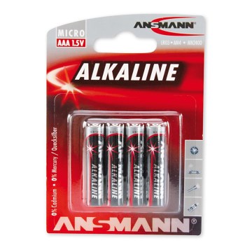 Ansmann 09630 LR03 AAA RED - 4gab alkaline baterija 1.5V