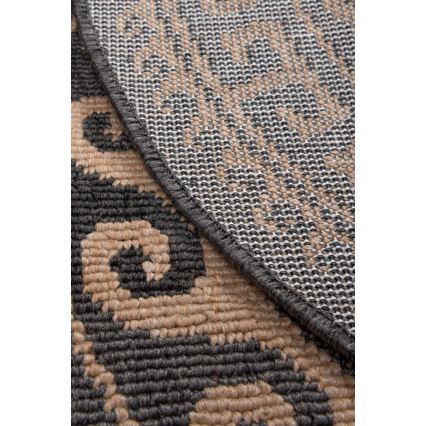 Apaļs āra paklājs DELMAR, diametrā 80 cm, antracīts/bēšs