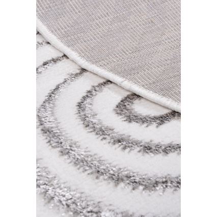 Apaļš paklājs SALAMANCA 100 cm pelēks/balts