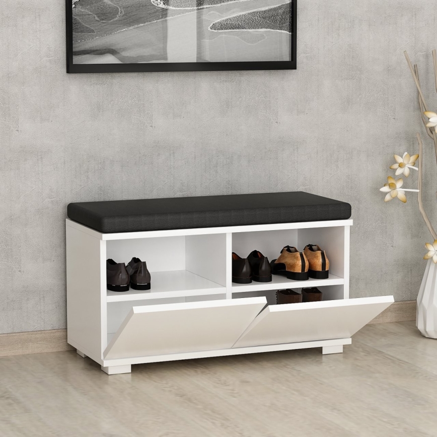 Apavu skapis DRAGO 42x80 cm balta/melna