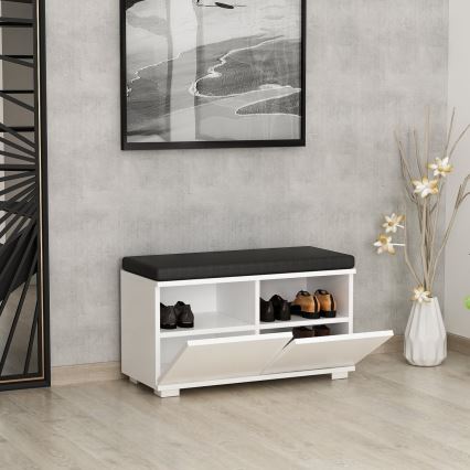 Apavu skapis DRAGO 42x80 cm balta/melna