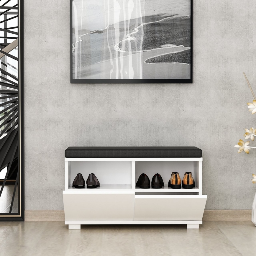 Apavu skapis DRAGO 42x80 cm balta/melna
