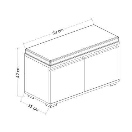 Apavu skapis DRAGO 42x80 cm balta/melna