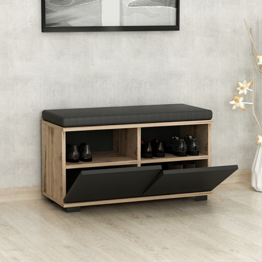 Apavu skapis DRAGO 42x80 cm melna/rieksts