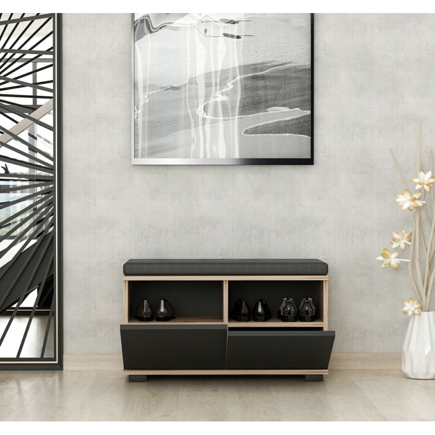 Apavu skapis DRAGO 42x80 cm melna/rieksts