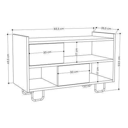 Apavu skapis TROY 53,5x83,5 cm pelēks