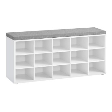 Apavu skapis VOREN 105x48x30 cm balts/pelēks