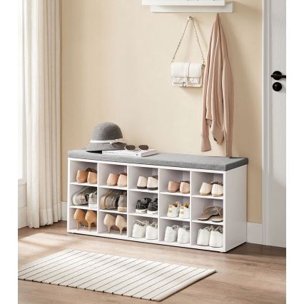 Apavu skapis VOREN 105x48x30 cm balts/pelēks