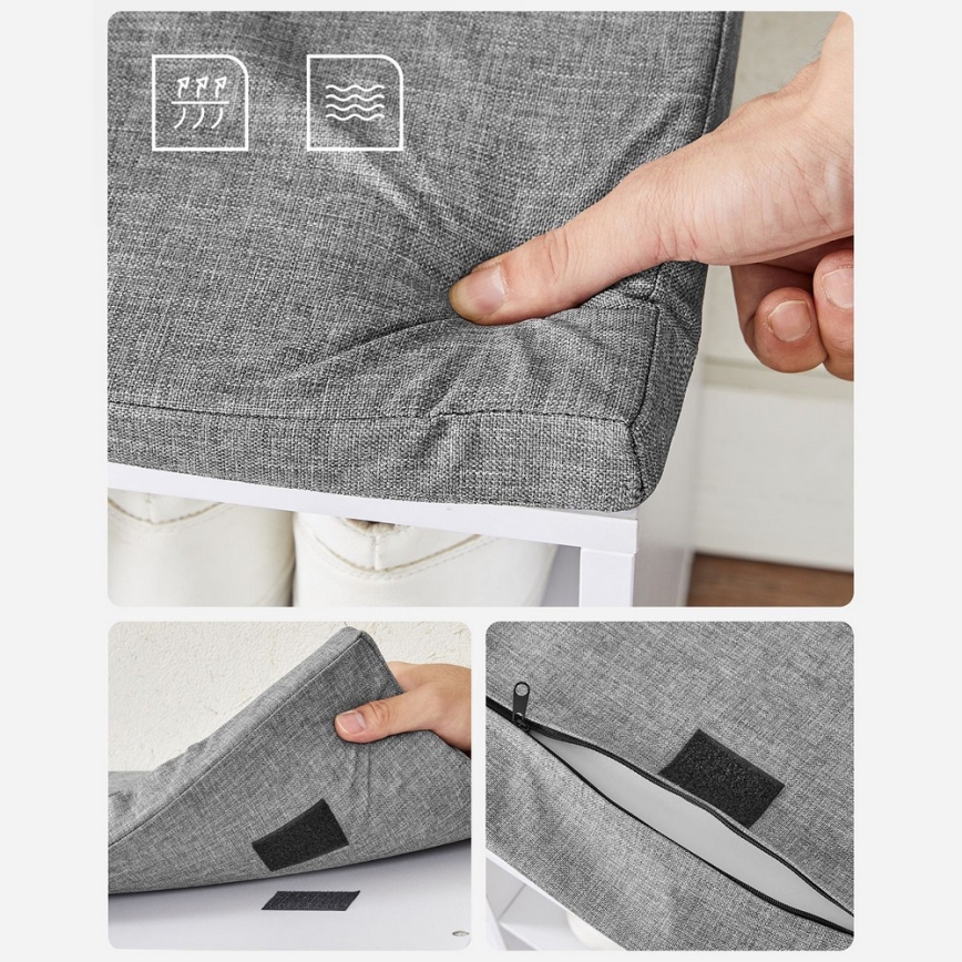 Apavu skapis VOREN 105x48x30 cm balts/pelēks