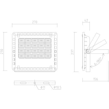 APLED - Āra LED plūdu gaismeklis PRO LED/50W/230V IP66 5000lm 6000K