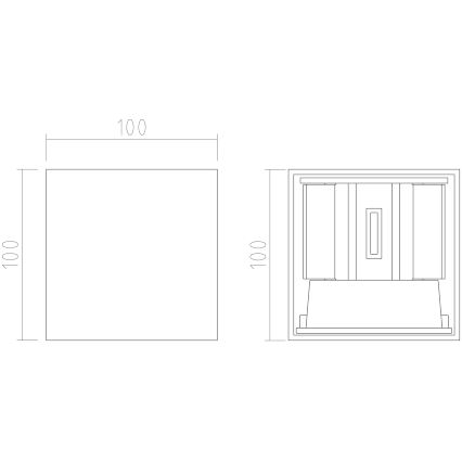 APLED - LED Āra sienas gaismeklis CUBE 2xLED/3W/230V IP65