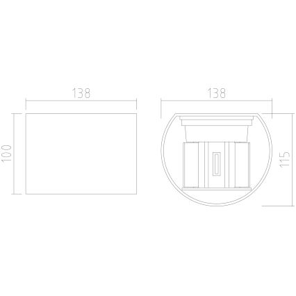 APLED - LED Āra sienas gaismeklis OVAL 2xLED/3W/230V IP65