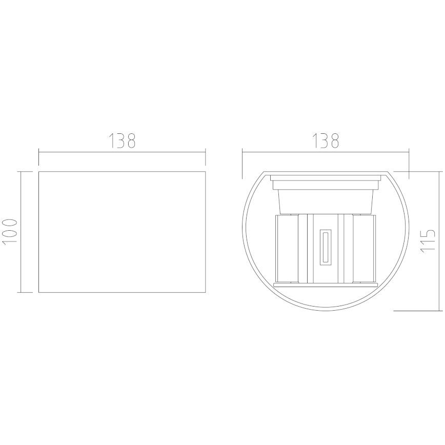 APLED - LED Āra sienas gaismeklis OVAL 2xLED/3W/230V IP65