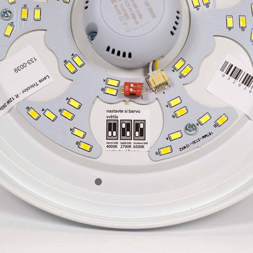 APLED - LED Griestu lampa ar sensoru LENS PP TRICOLOR LED/18W/230V IP44 2700 - 6500K 1210lm