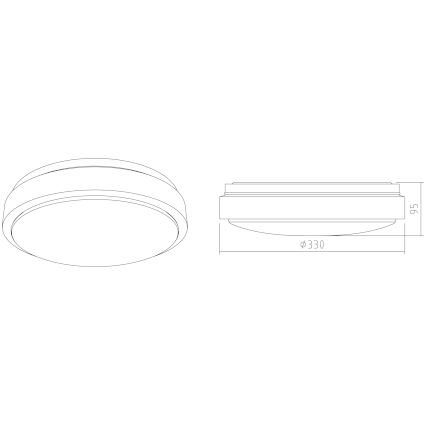 APLED - LED Griestu lampa ar sensoru LENS R TRICOLOR LED/18W/230V IP44 2700 - 6500K 1210lm