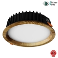 APLED - LED Iegremdējama lampa RONDO WOODLINE LED/12W/230V 3000K d. 20 cm oša masīvkoks