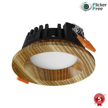 APLED - LED Iegremdējama lampa RONDO WOODLINE LED/3W/230V 3000K d. 9 cm oša masīvkoks